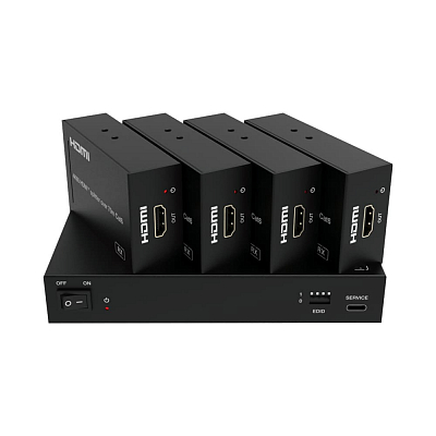 Набор из (1) сплиттера HDMI 2.0 1:4 HDBT и (4) приемников, Prestel SP-H2-14T70